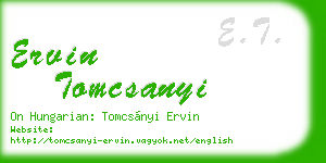 ervin tomcsanyi business card