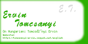 ervin tomcsanyi business card